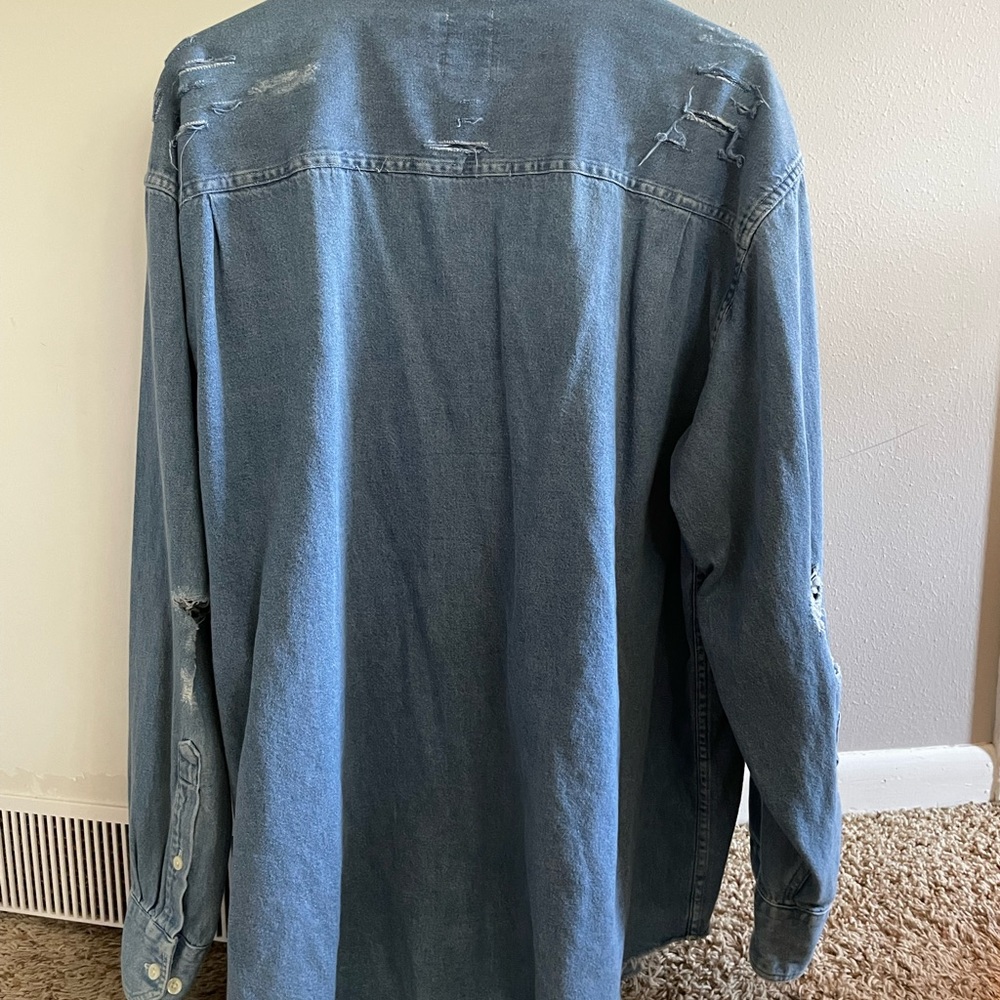 Furst of a Kind oversized denim jacket with embroidered roses